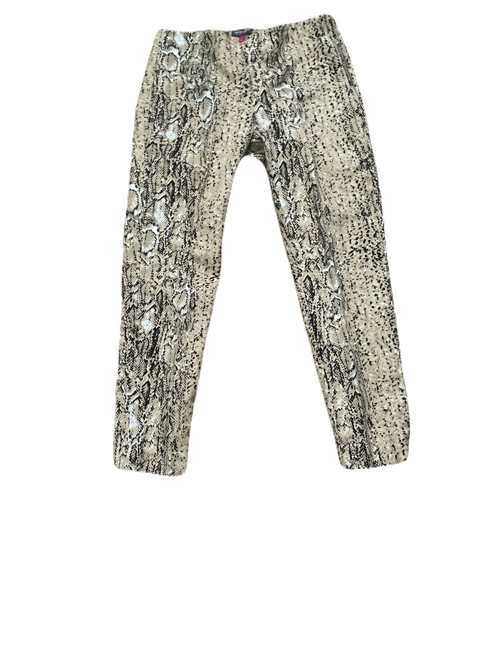 Vince Camuto Girls Beige Snake-Print Stretch Leggings